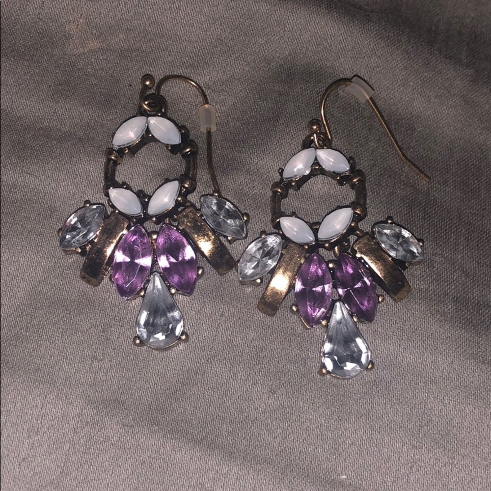 Lilac and White Earrings